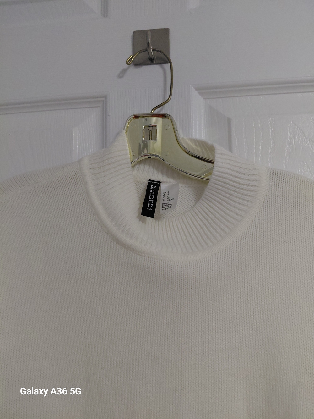 Cream Ribbed Crewneck Sweater